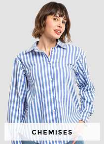 Chemise femme rayée bleu tendance