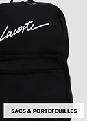Sac noir homme avec logo Lacoste