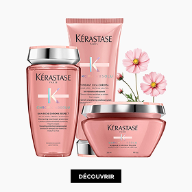 Trio de soins capillaires Kérastase édition rose avec fleurs
