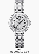 Montre Tissot argentée à chiffres romains élégants