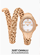 Montre dorée Just Cavalli avec bracelet tressé