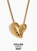 Collier doré cœur orné de strass