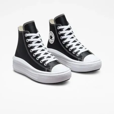 Converse – Chuck Taylor All Star Move Plateforme Cuir Noir - CONVERSE