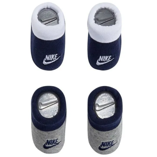 Nike Enfant -Chaussons bébé garçon Nike Futura (x2) – Blanc Bleu - NIKE