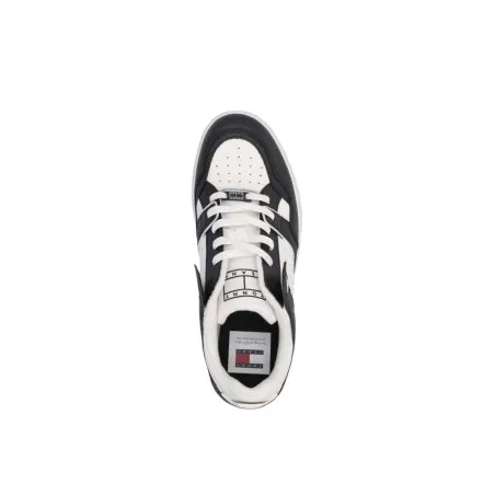 Tommy Jeans – Baskets rétro TJM Cupsole Wl – Blanc Noir - TOMMY JEANS