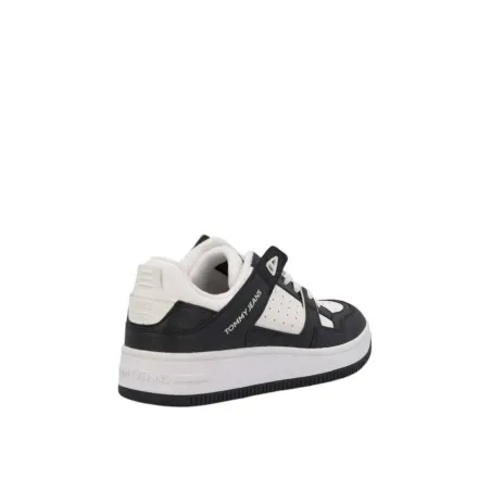 Tommy Jeans – Baskets rétro TJM Cupsole Wl – Blanc Noir - TOMMY JEANS