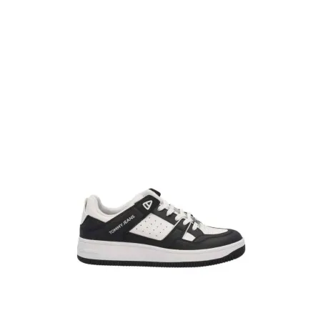 Tommy Jeans – Baskets rétro TJM Cupsole Wl – Blanc Noir - TOMMY JEANS
