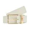 Tommy Jeans – Ceinture TH Monogram en cuir – Blanc Créme - TOMMY JEANS
