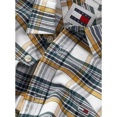 Tommy Jeans – Chemise Tommy Jeans Oxford Check – Blanc Motarde - TOMMY JEANS