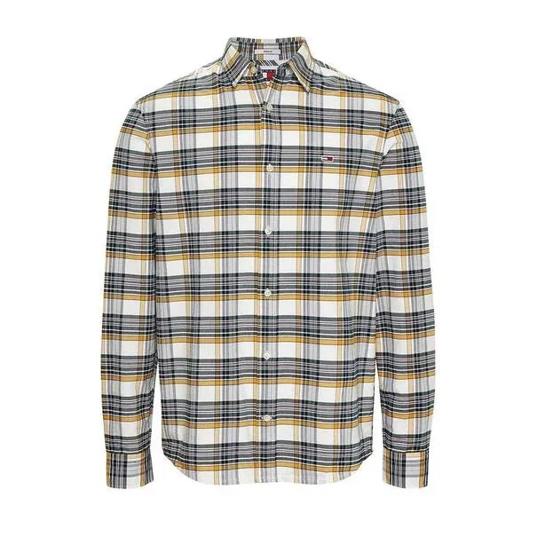 Tommy Jeans – Chemise Tommy Jeans Oxford Check – Blanc Motarde - TOMMY JEANS