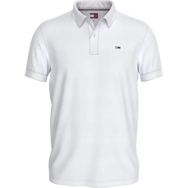 TOMMY JEANS- Polo slim fit avec logo – Blanc - TOMMY JEANS