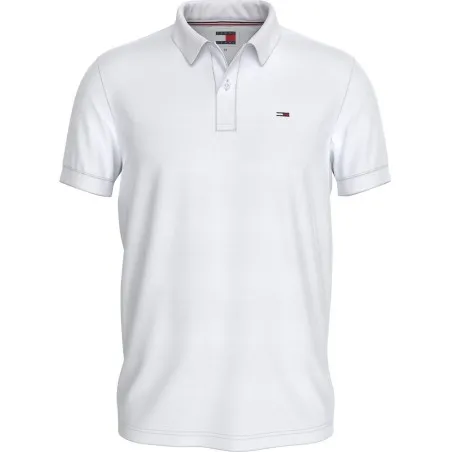 TOMMY JEANS- Polo slim fit avec logo – Blanc - TOMMY JEANS
