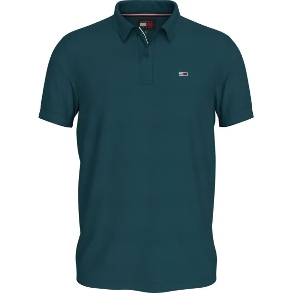 Tommy Jeans – T-shirt polo avec logo – Vert - TOMMY JEANS