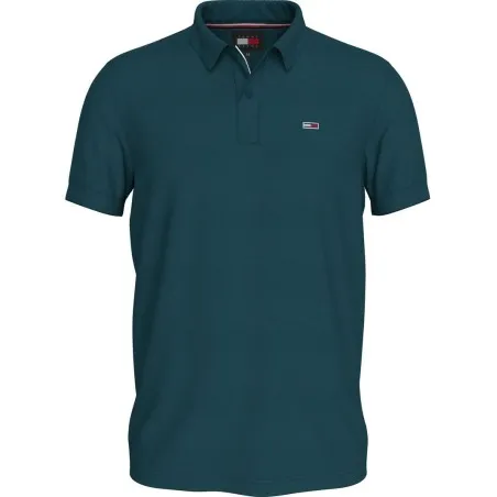 Tommy Jeans – T-shirt polo avec logo – Vert - TOMMY JEANS