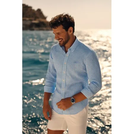 Chemise blanche à Rayures bleues - Angelo Ricci