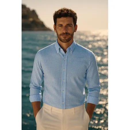 Chemise blanche à Rayures bleues - Angelo Ricci