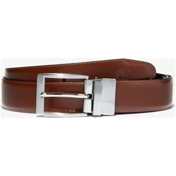 Timberland Homme – Ceinture classique en cuir à boucle Rev de 35 – Marron - TIMBERLAND