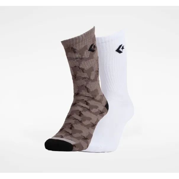 Converse – Lot de 2 Converse Camo Crew Half Cushion – Multi Camo/Noir + Blanc - CONVERSE