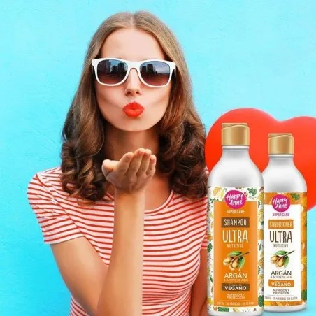 Happy Anne – Après Shampoing À L’Huile D’Argan Et D’Açaï Pour Cheveux Ternes Et Fragilisés 340Mml - HAPPY