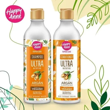 Happy Anne – Après Shampoing À L’Huile D’Argan Et D’Açaï Pour Cheveux Ternes Et Fragilisés 340Mml - HAPPY