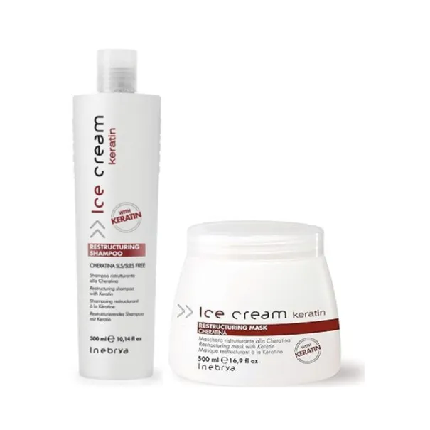 Ice Cream – Pack Inebrya Sans Sulfate Shampoing 300Ml et Masque 500Ml - ICE CREAM