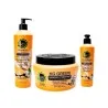 KeraGold – KeraGreen Pack Soin Cheveux Hydratant Monoi & Vanille Shampoing 3en1 500Ml + Crème soin 200Ml + Masque 500Ml - KERAGO