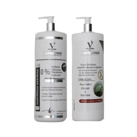 Victoria – Pack Diamond Shampoing 500Ml Et Après Shampoing 500Ml Tous Type De Cheveux - VICTORIA