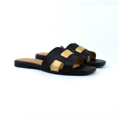 Mules Femmes BELTONI  ROSALIA NOIR DOREE - BELTONI