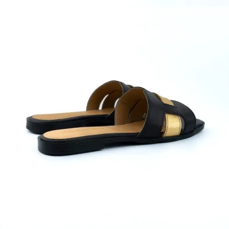 Mules Femmes BELTONI  ROSALIA NOIR DOREE - BELTONI