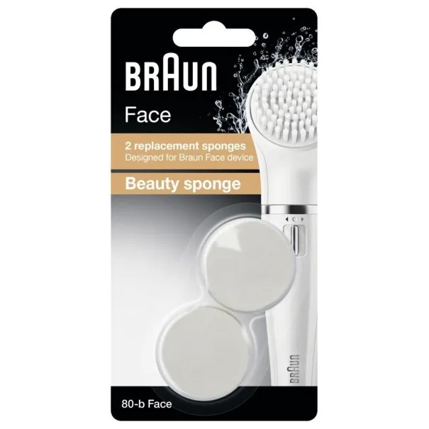 BRAUN - SE80-b Éponges beauté compatible avec Braun Face (Pack de 2) - BRAUN