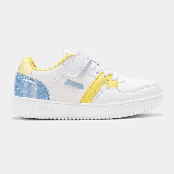 Basket Casual Enfant PLATEA LOW JR 2525 BLANC JAUNE - JOMA