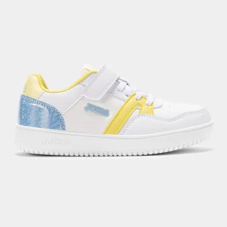 Basket Casual Enfant PLATEA LOW JR 2525 BLANC JAUNE - JOMA