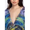 Lys Orientale Mauve Caftan de plage - Tresors de mimi