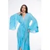 Gerbera Turquoise Kimono de plage - Tresors de mimi