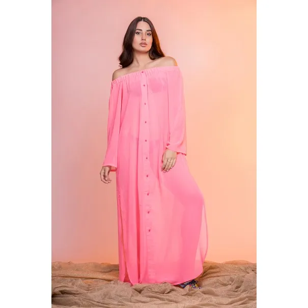 Tiaré Rose Robe de plage - Tresors de mimi