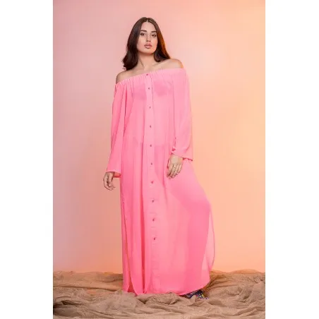 Tiaré Rose Robe de plage - Tresors de mimi