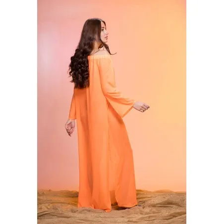 Tiaré Orange Robe de plage - Tresors de mimi