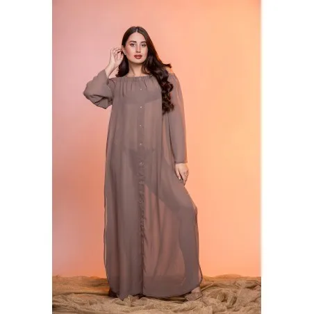 Tiaré Brown Robe de plage - Tresors de mimi