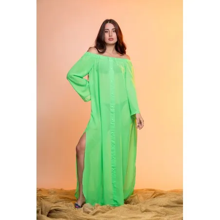 Tiaré Vert Robe de plage - Tresors de mimi