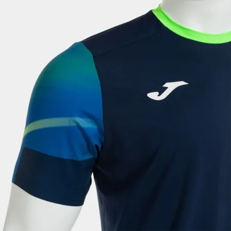 T-shirt manches courtes elite xi bleu marine vert fluor - JOMA