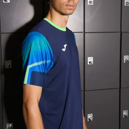 T-shirt manches courtes elite xi bleu marine vert fluor - JOMA