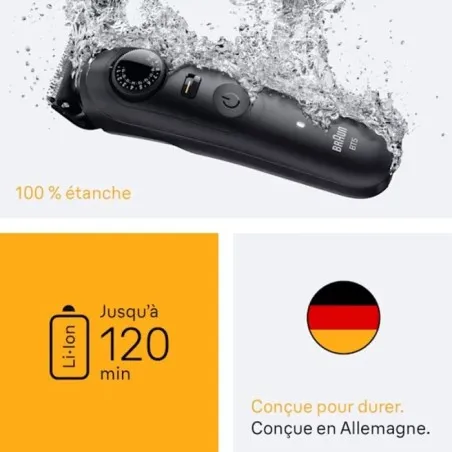 Tondeuse à Barbe Braun Rechargeable 7en1 Série 5 BT5560 Noir - BRAUN
