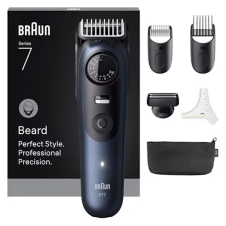Braun Tondeuse A Barbe Homme Series 7, BT7520, Bleu, + 6 Outils de Barbier, 40 Longueurs - BRAUN