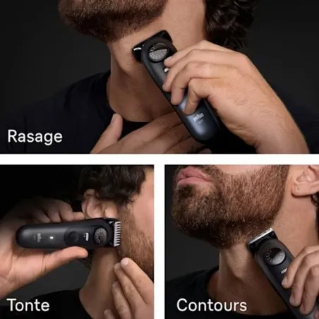 Braun Tondeuse A Barbe Homme Series 7, BT7520, Bleu, + 6 Outils de Barbier, 40 Longueurs - BRAUN