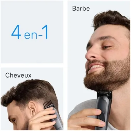Tondeuse Multifonction Rechargeable 4 en 1 Braun AIO3500 Gris - BRAUN