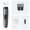 Tondeuse Multifonction Rechargeable 4 en 1 Braun AIO3500 Gris - BRAUN