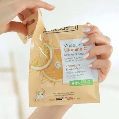 Masque Visage Tissu EVOLUDERM  VITAMINE C BOOSTER D'ÉCLAT - EVOLUDERM