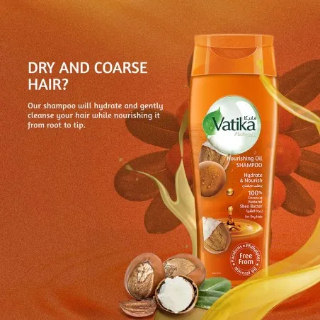 Vatika – Shampoing À L’Huile Nourrissante Beurre De Karité 200 ml - VATIKA