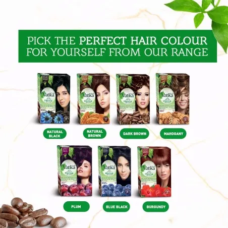 Dabur Amla – Teinture Capillaire Au Henné Vatika Naturals Prune Brun Foncé - Dabur Amla