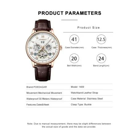 Montre Homme POEDAGAR  1409 MARRON - POEDAGAR